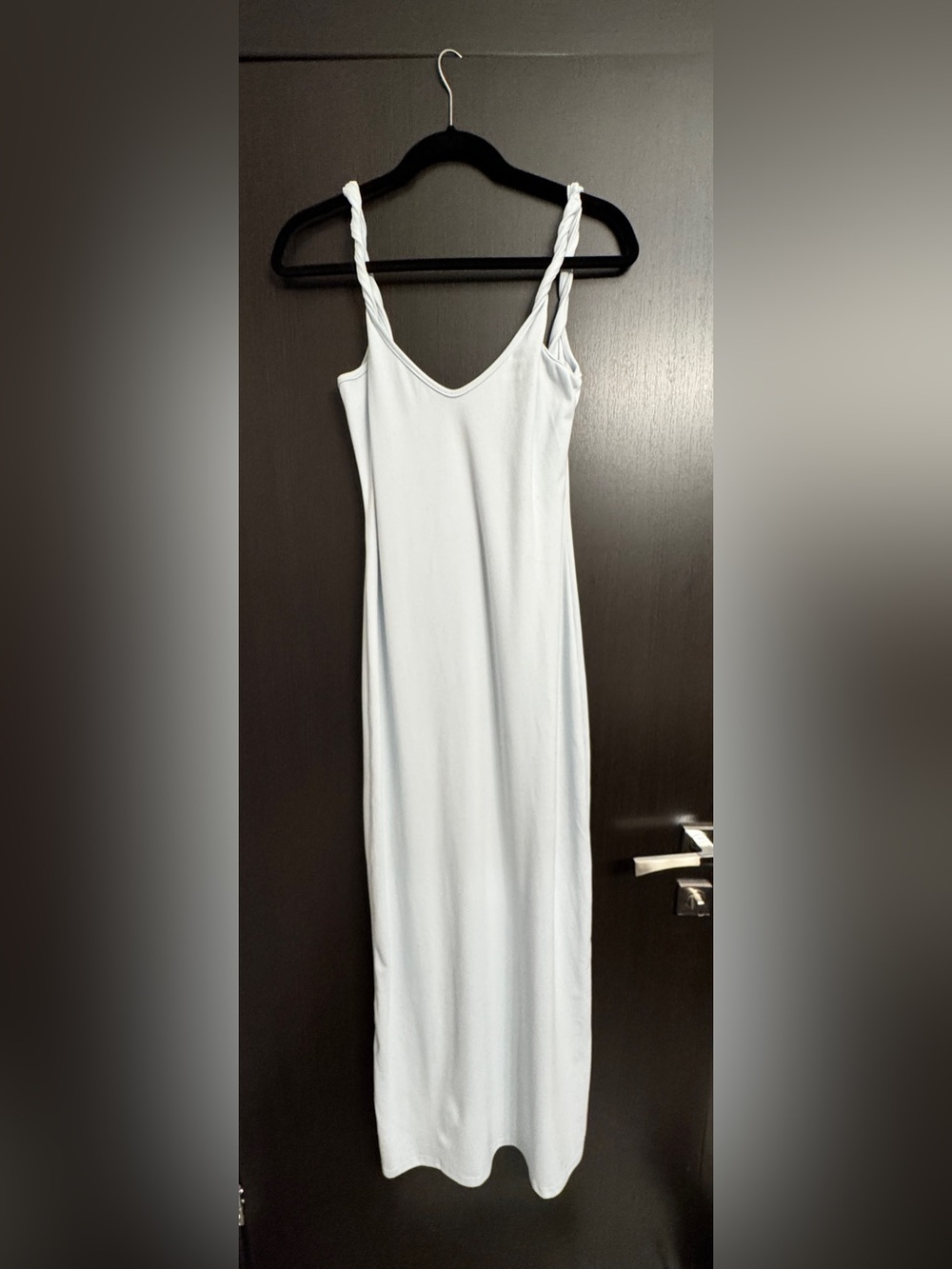 Women's Light Blue Maxi Dress - Classic Straight Silhouette